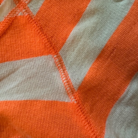 West We Surf Orange & Beige Striped V Neck Long Sleeve Pull Over Top Size 6 - Picture 3 of 8